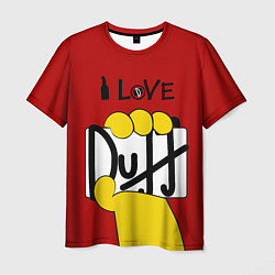 Футболка мужская I LOVE DUFF Симпсоны, Simpsons, цвет: 3D-принт