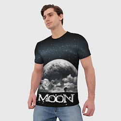 Футболка мужская Moon - луна 3d, цвет: 3D-принт — фото 2
