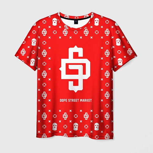 Мужская футболка Узор Red Dope Street Market / 3D-принт – фото 1