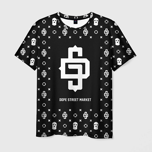 Мужская футболка Узор Black Dope Street Market / 3D-принт – фото 1