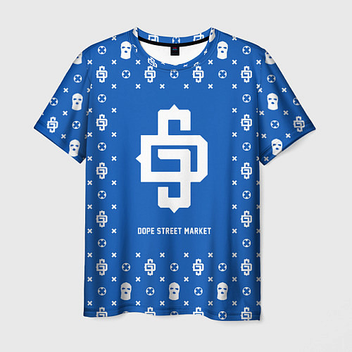Мужская футболка Узор Blue Dope Street Market / 3D-принт – фото 1