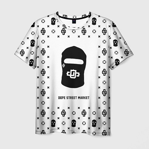 Мужская футболка Узор White Dope Ski Mask Dope Street Market / 3D-принт – фото 1