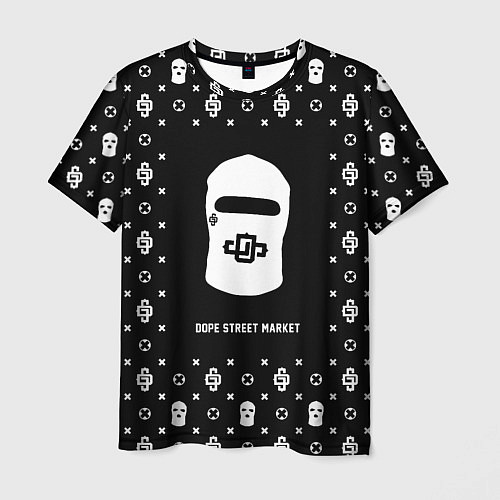 Мужская футболка Узор Black Dope Ski Mask Dope Street Market / 3D-принт – фото 1