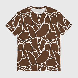 Футболка мужская Узор белые линии, цвет: 3D-принт