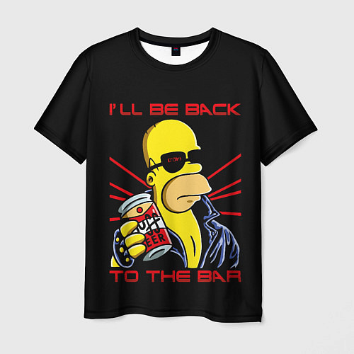 Мужская футболка Гомер Ill Be Back to the bar Симпсоны / 3D-принт – фото 1