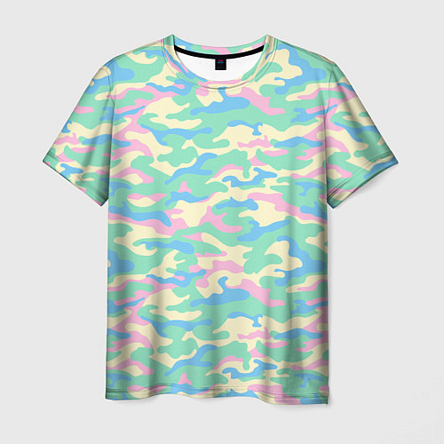 Мужская футболка Камуфляж пастельные цвета / 3D-принт – фото 1