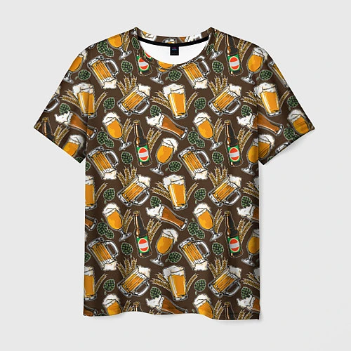Мужская футболка Хмель и Пиво / 3D-принт – фото 1
