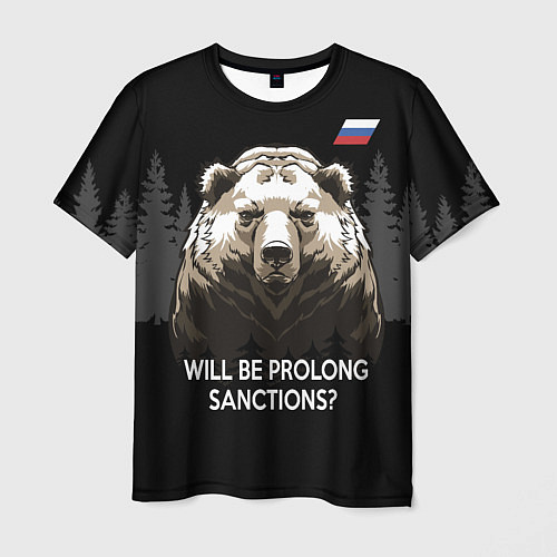 Мужская футболка Will be prolong sanctions? Санкции продлевать буде / 3D-принт – фото 1