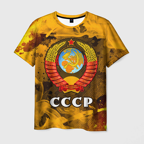 Мужская футболка СОВЕТСКИЙ СОЮЗ - ГЕРБ - Пламя / 3D-принт – фото 1