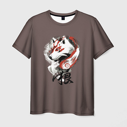 Мужская футболка Дух природы Белый волк / 3D-принт – фото 1