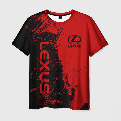 Мужская футболка Lexus Лексус Черно красный / 3D-принт – фото 1