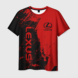 Футболка мужская Lexus Лексус Черно красный, цвет: 3D-принт