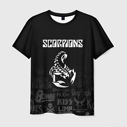 Футболка мужская Scorpions логотипы рок групп, цвет: 3D-принт
