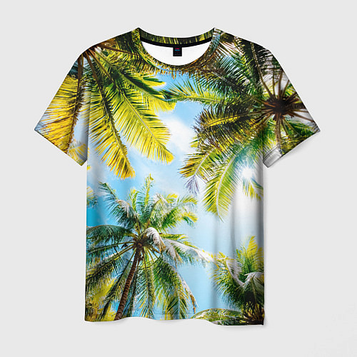 Мужская футболка Пальмы под солнцем / 3D-принт – фото 1