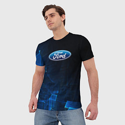 Футболка мужская Ford форд abstraction, цвет: 3D-принт — фото 2
