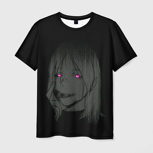 Мужская футболка Девушка с неоновыми глазами / 3D-принт – фото 1
