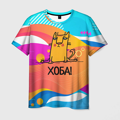 Мужская футболка Кот на шпагате / 3D-принт – фото 1