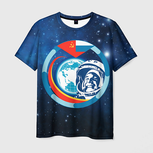 Мужская футболка Первый Космонавт Юрий Гагарин 3D 3 / 3D-принт – фото 1