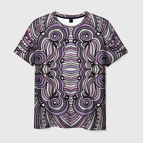 Мужская футболка Абстракция Разноцветный калейдоскоп Фиолетовый, че / 3D-принт – фото 1