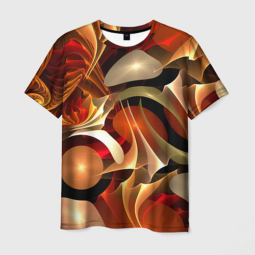 Мужская футболка Абстрактные цифровые спирали / 3D-принт – фото 1