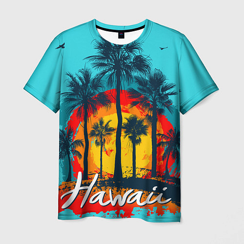 Мужская футболка Hawaii Солнце, Пальмы / 3D-принт – фото 1