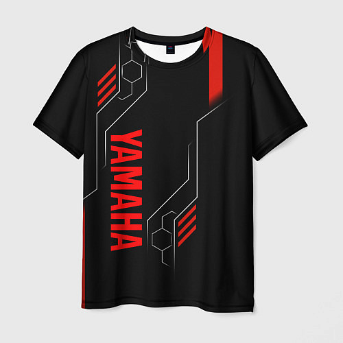 Мужская футболка YAMAHA - ТЕХНОЛОГИИ КРАСНЫЙ / 3D-принт – фото 1