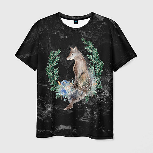 Мужская футболка Снежный волк / 3D-принт – фото 1