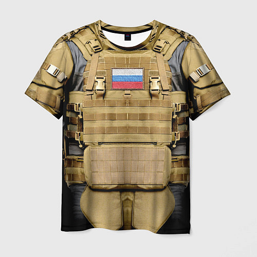 Мужская футболка Бронежилет- армия России / 3D-принт – фото 1