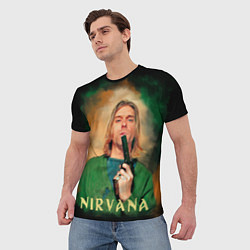 Футболка мужская Nirvana - Kurt Cobain with a gun, цвет: 3D-принт — фото 2