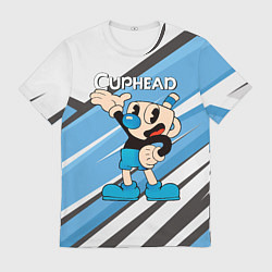 Футболка мужская Cuphead синяя чашечка, цвет: 3D-принт