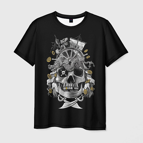 Мужская футболка Под пиратским парусом / 3D-принт – фото 1