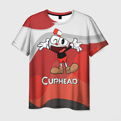 Футболка мужская Cuphead веселая красная чашечка, цвет: 3D-принт