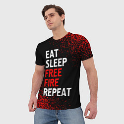 Футболка мужская Eat Sleep Free Fire Repeat Арт, цвет: 3D-принт — фото 2
