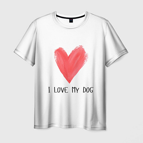 Мужская футболка Я люблю мою собаку / 3D-принт – фото 1