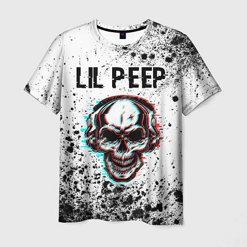 Мужская футболка Lil Peep ЧЕРЕП Краска / 3D-принт – фото 1