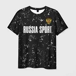 Футболка мужская РОССИЯ - ГЕРБ Russia Sport, цвет: 3D-принт