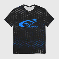 Футболка мужская SUBARU - Соты, цвет: 3D-принт