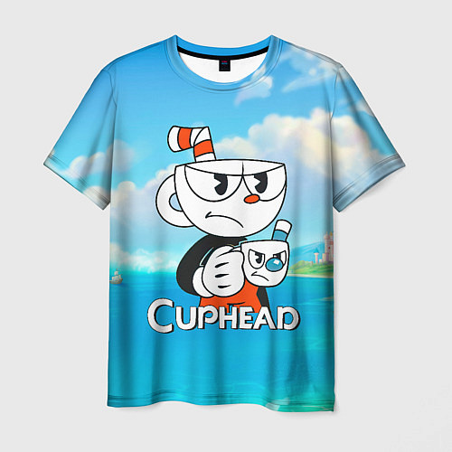 Мужская футболка Cuphead сердитая чашечка / 3D-принт – фото 1