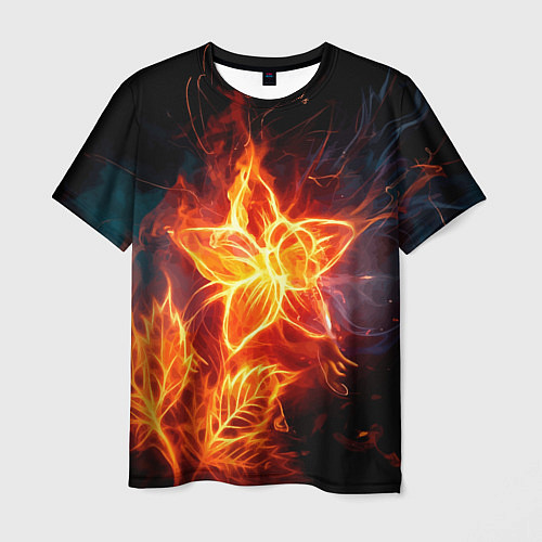 Мужская футболка Flower Neon Fashion 2035 Flame / 3D-принт – фото 1