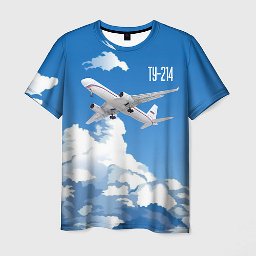 Мужская футболка Самолет Ту-214 / 3D-принт – фото 1