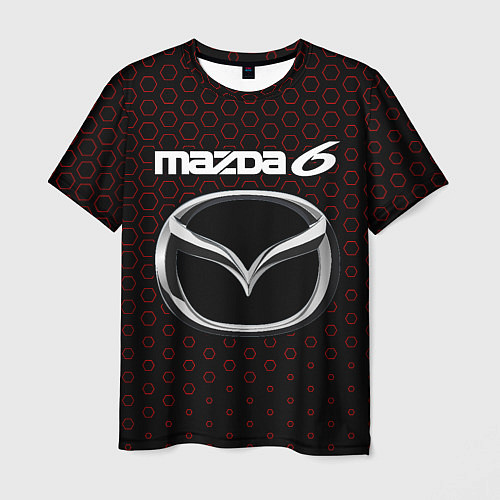 Мужская футболка MAZDA 6 - Соты / 3D-принт – фото 1