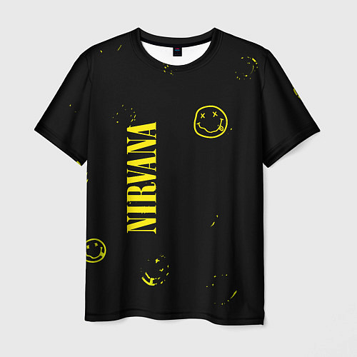 Мужская футболка Nirvana паттерн смайлы / 3D-принт – фото 1
