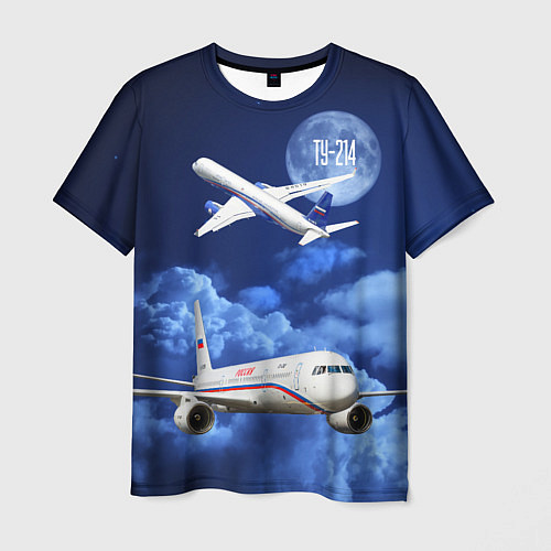 Мужская футболка Пассажирский самолет Ту-214 / 3D-принт – фото 1
