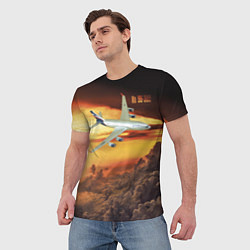 Футболка мужская Гражданский самолет Ил 96-300, цвет: 3D-принт — фото 2