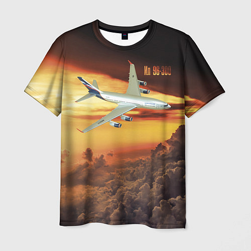 Мужская футболка Гражданский самолет Ил 96-300 / 3D-принт – фото 1