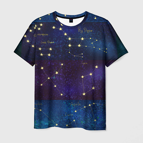Мужская футболка Самые известные созвездия Северного полушария лето / 3D-принт – фото 1