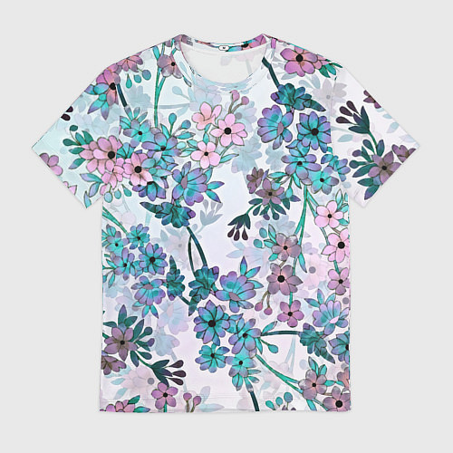 Мужская футболка Яркие красочные цветы / 3D-принт – фото 1