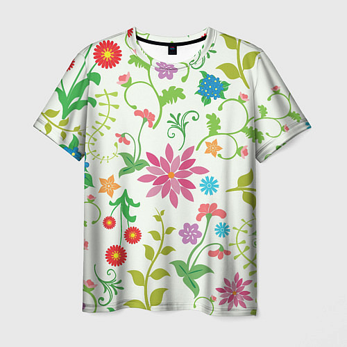 Мужская футболка Поле полевых цветов / 3D-принт – фото 1