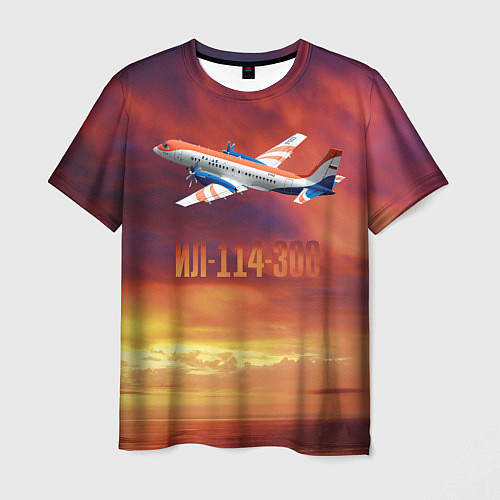 Мужская футболка Пассажирский самолет Ил-114-300 / 3D-принт – фото 1