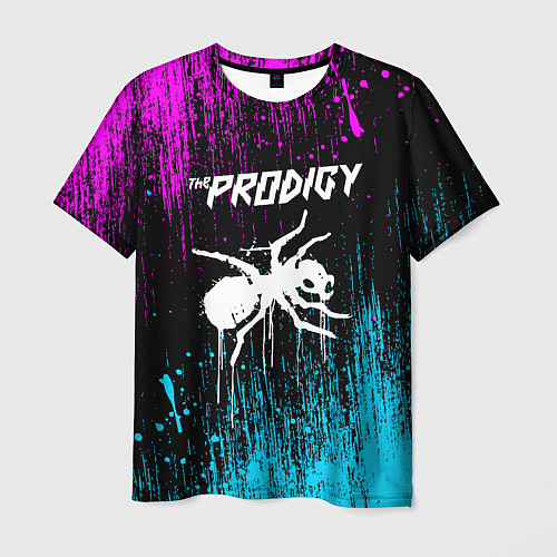 Мужская футболка The prodigy neon / 3D-принт – фото 1